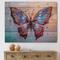 Designart - Vintage Blue Butterfly II - Modern Print on Natural Pine Wood